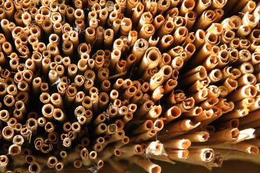 Çatının dokusunu bozmuş. Antik Slav çatısı. Ülke biçimi.