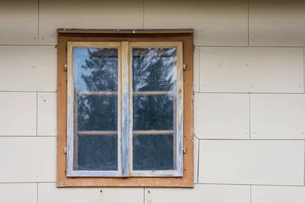 Old window on white wall — Stock Photo, Image