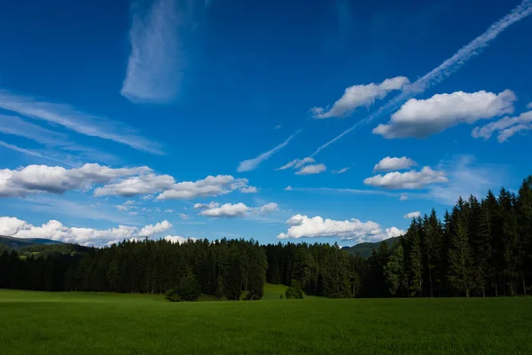 Skytrails am Himmel Stockbild