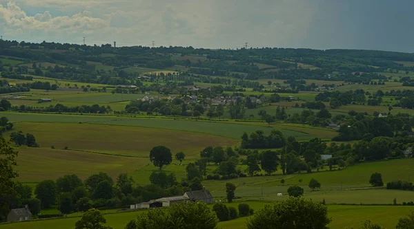 ノルマンディー地方の静かな風景の丘からの眺め — ストック写真