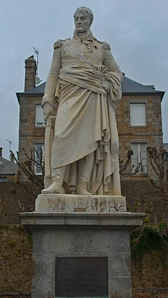 Statue of General Jean Marie Valhubert in Avranches in the Manche departement of France — Stock Photo, Image