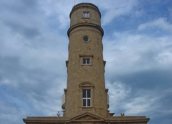 Big stone lighthouse near Cherbourg, France