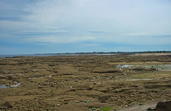 Costa Rochosa Oceano Atlântico Perto Cherbourg França — Fotografia de Stock