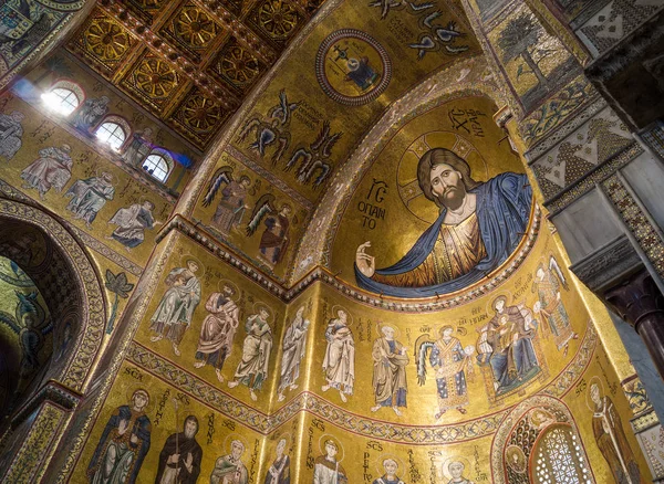 Palermo Agosto Interior Catedral Santa Maria Nuova Monreale Italia Catedral —  Fotos de Stock