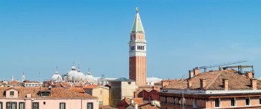San Marco kulesinin güzel hava manzarası. Venezia, İtalya