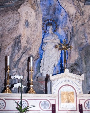 statue of Saint rosalia inside the sanctuary of  Palermo, Sicily