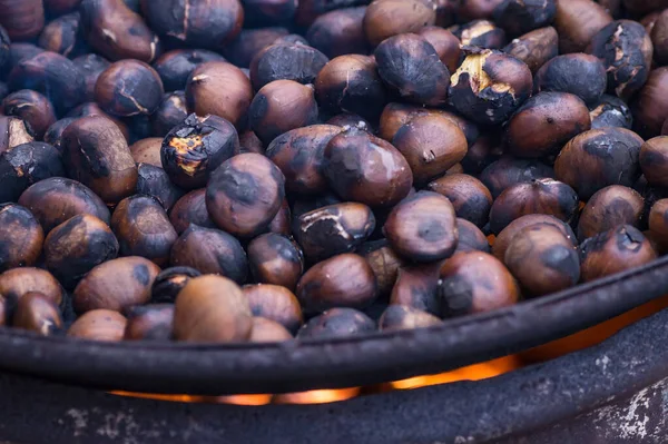 Castaño Asado Freír Primer Plano — Foto de Stock