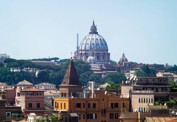 Wonderful View over the Eternal City of Rome with your domes. Italy