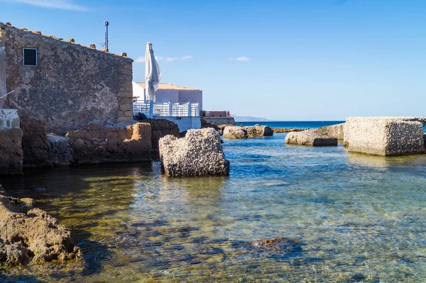 Pobřeží Mořské Vesnice Marzamemi Jihovýchod Sicílie — Stock fotografie