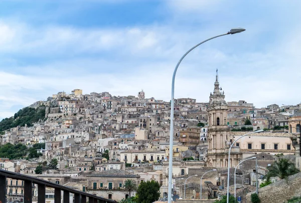 Vista Para Casas Cidade Velha Modica Sicília Itália — Fotografia de Stock