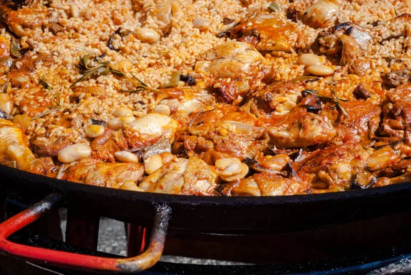 Seafood Paella Fry Pan Closeup — Stock Photo, Image