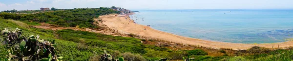 Vista Panoramica Selinunte Con Tempio Spiaggia Sicilia Italia — Foto Stock