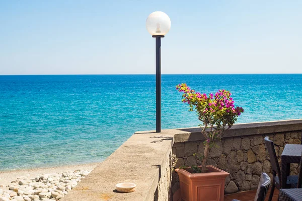 Mar Mediterráneo Desde Una Terraza Taormina Italia Europa — Foto de Stock