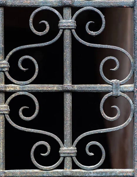 Ancient Pattern Iron Grid Decorative Protection Old Medieval Close Outdoors — Stock Photo, Image