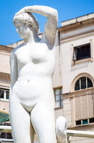Marble Statue Piazza Pretoria Also Known Square Shame Piazza Della — Stock Photo, Image