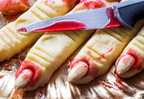 Halloween Finger Cookies Closeup — Stock Photo, Image