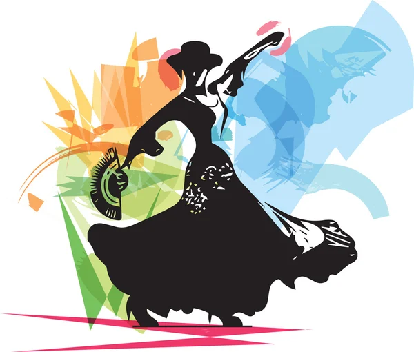 Vrouw flamencodanseres — Stockvector