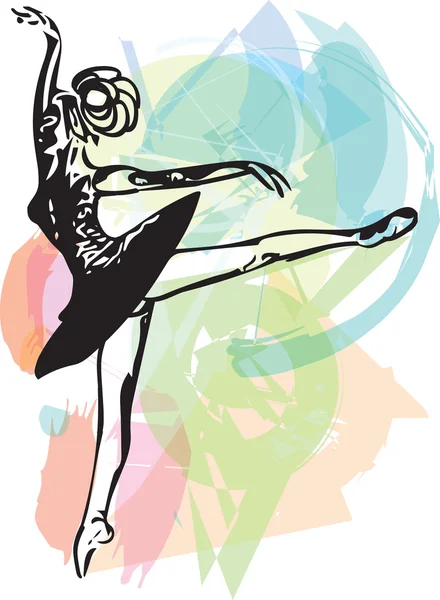 Drawing of Abstract ballerina dancing — Stock Vector