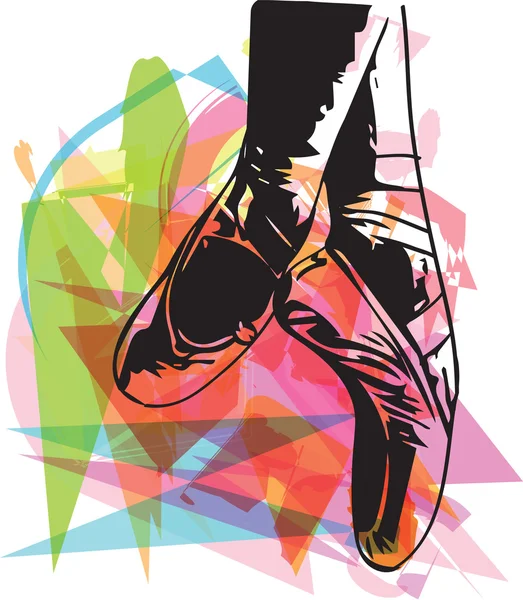 Abstrakte Illustration Ballett-Spitzenschuhe — Stockvektor