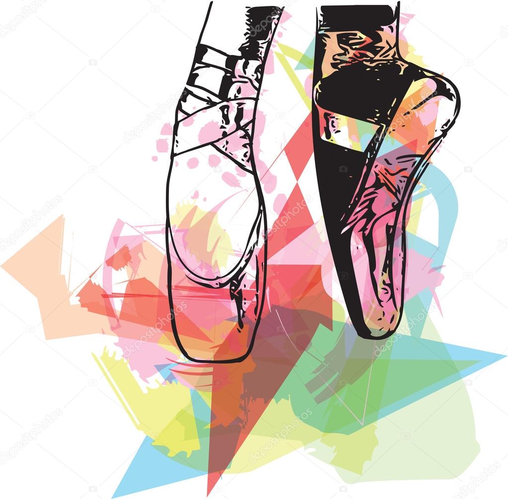 Abstract Illustration Ballet Pointe Shoes Stock Vector Image By C Aroas