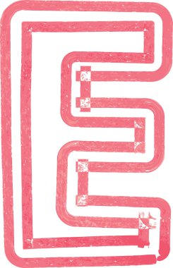 Kırmızı Marker ile büyük harf E çizim