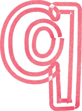 Kırmızı Marker ile çizim küçük harf q