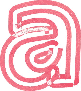 küçük harf kırmızı Marker ile çizim