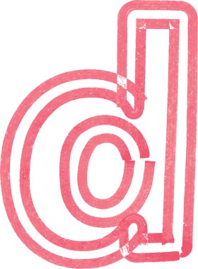 Kırmızı Marker ile çizim küçük harf d