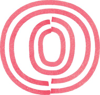 Kırmızı Marker ile çizim küçük harf o