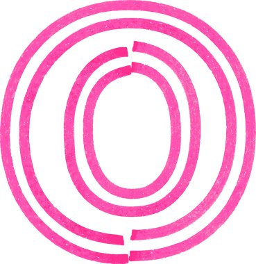 Büyük Harf O çizim kırmızı Marker ile