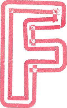 Büyük harf F çizim kırmızı Marker ile