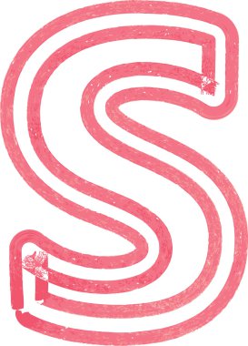 Büyük Harf S çizim kırmızı Marker ile