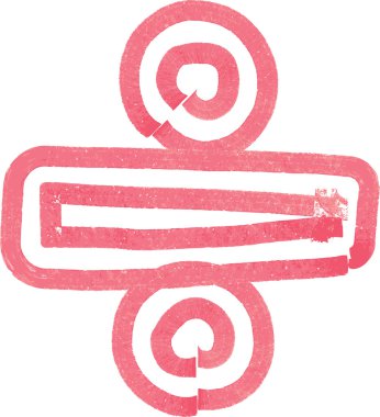 Soyut bölme simgesinden kırmızı marker ile yapılan