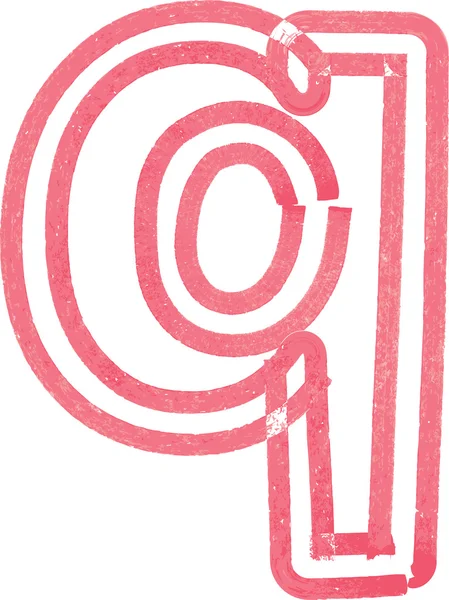 Kırmızı Marker ile çizim küçük harf q