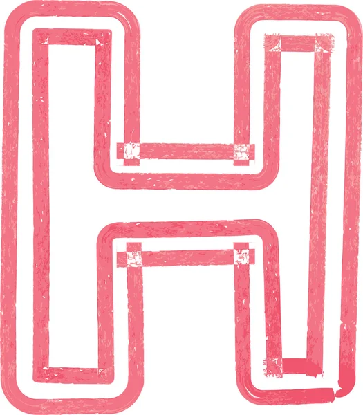 Κεφαλαίο γράμμα H σχεδίασης με κόκκινο μαρκαδόρο — Διανυσματικό Αρχείο