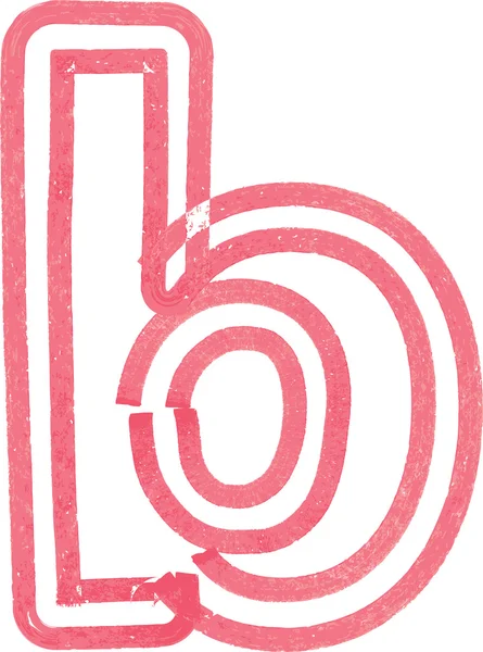 Malé písmeno b kreslení s červenou značkou — Stockový vektor