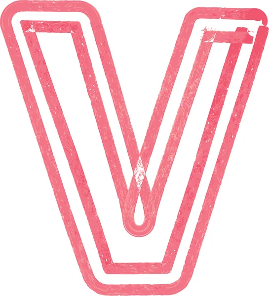 Dibujo en mayúscula V con marcador rojo — Archivo Imágenes Vectoriales