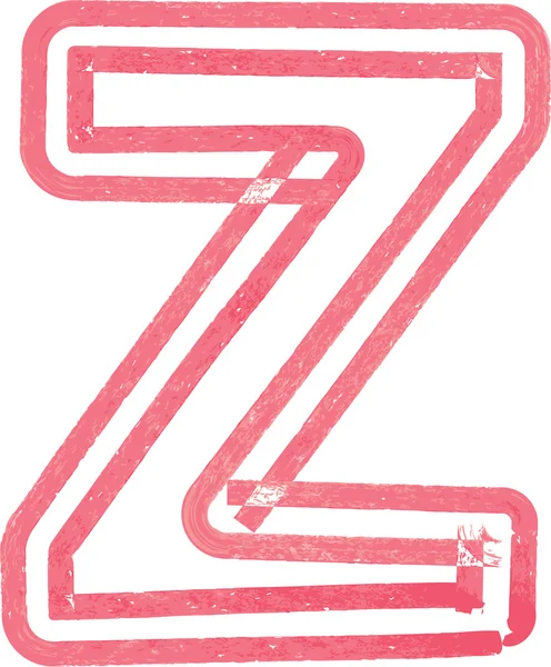 Capital letter Z drawing with Red Marker — Stock Vector