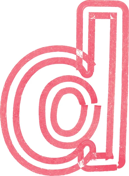 Kırmızı Marker ile çizim küçük harf d