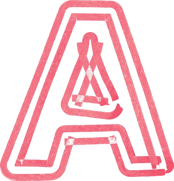 Літери A креслення з червоним маркером — стоковий вектор