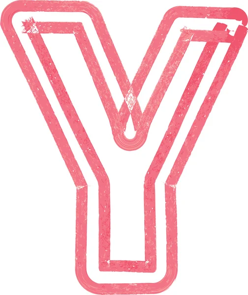 Y betű rajz piros jelölővel — Stock Vector