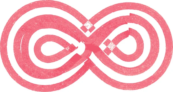 Symbole abstrait à l'infini avec marqueur rouge — Image vectorielle