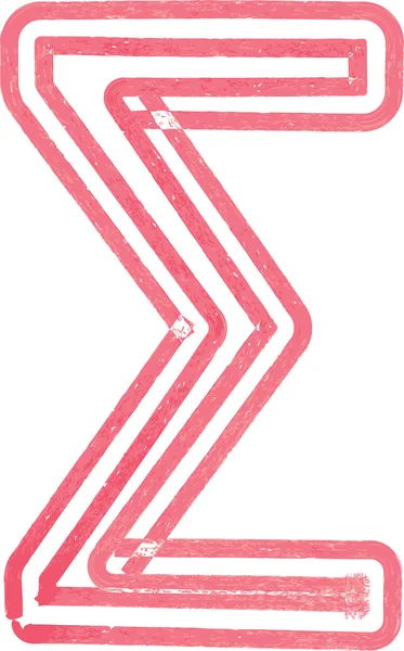 Abstraktní Symbol suma Sigma s červenou značkou — Stockový vektor