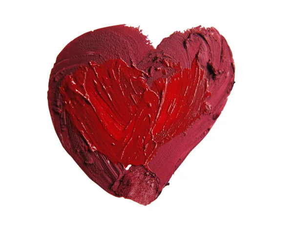 Ezilmiş kırmızı kalp şeklinde — Stok fotoğraf