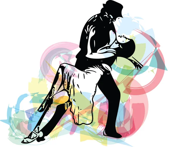 Ilustración abstracta de pareja latina bailando — Vector de stock