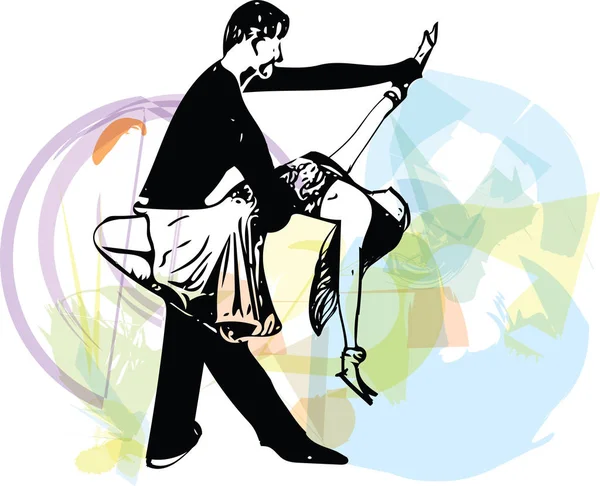 Illustration abstraite du couple Latino Dancing — Image vectorielle