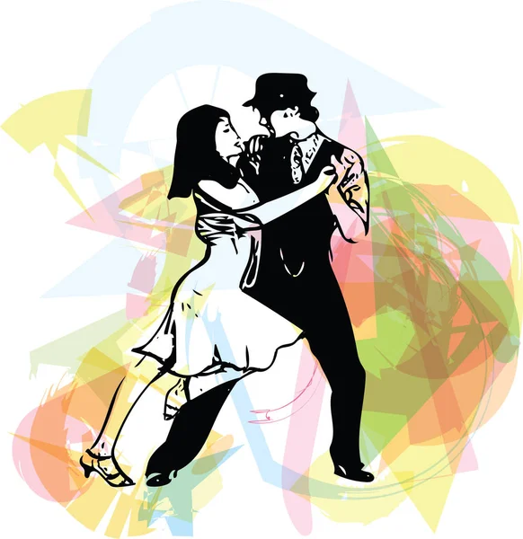 Αφηρημένη εικόνα Latino χορό ζευγαριού — Διανυσματικό Αρχείο