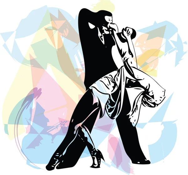 Illustration abstraite du couple Latino Dancing — Image vectorielle