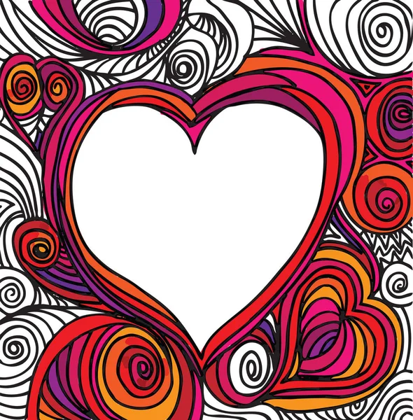 Ornate heart sketch — Stock Vector