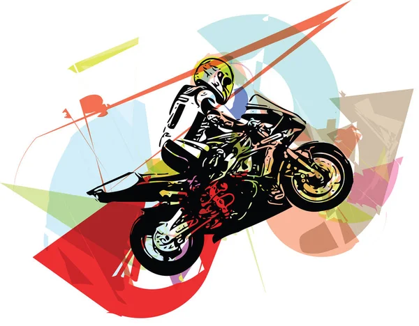 Extremo corredor de motocross abstracto en motocicleta — Archivo Imágenes Vectoriales